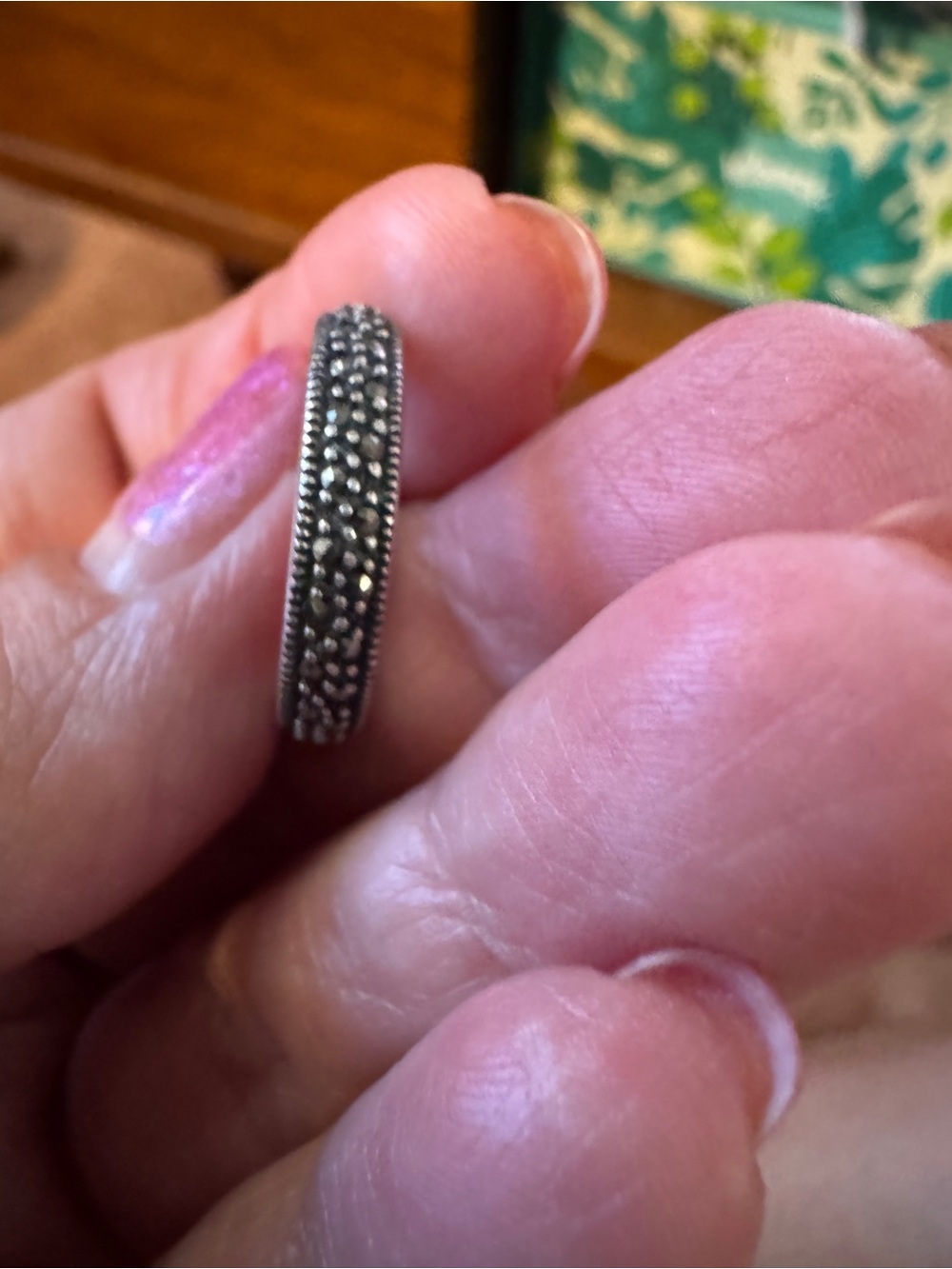 Sterling Silver Marcasite Band Ring - and bracelet